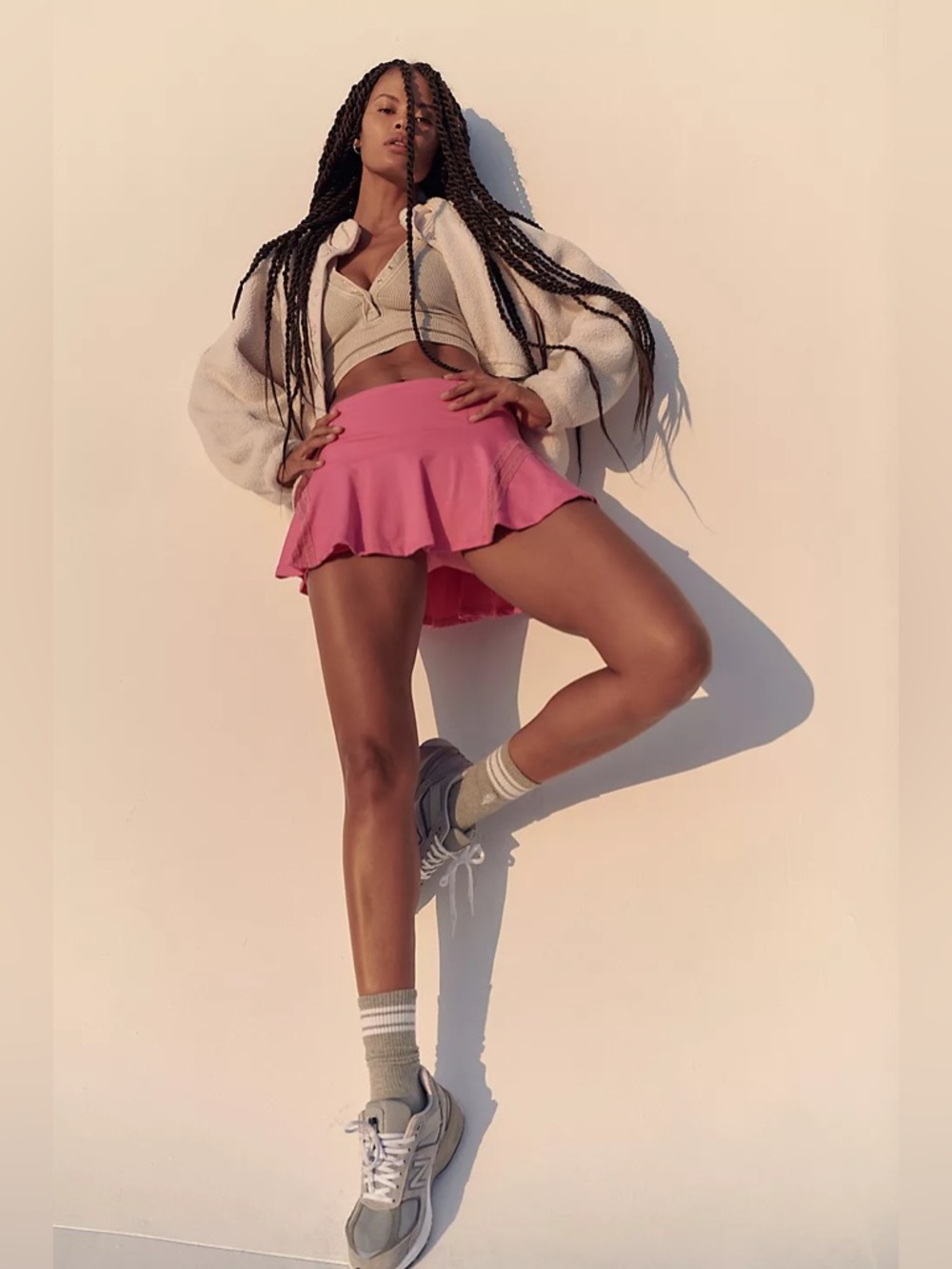 Free People Movement Pleats And Thank You Skort Tennis Skirt Pink